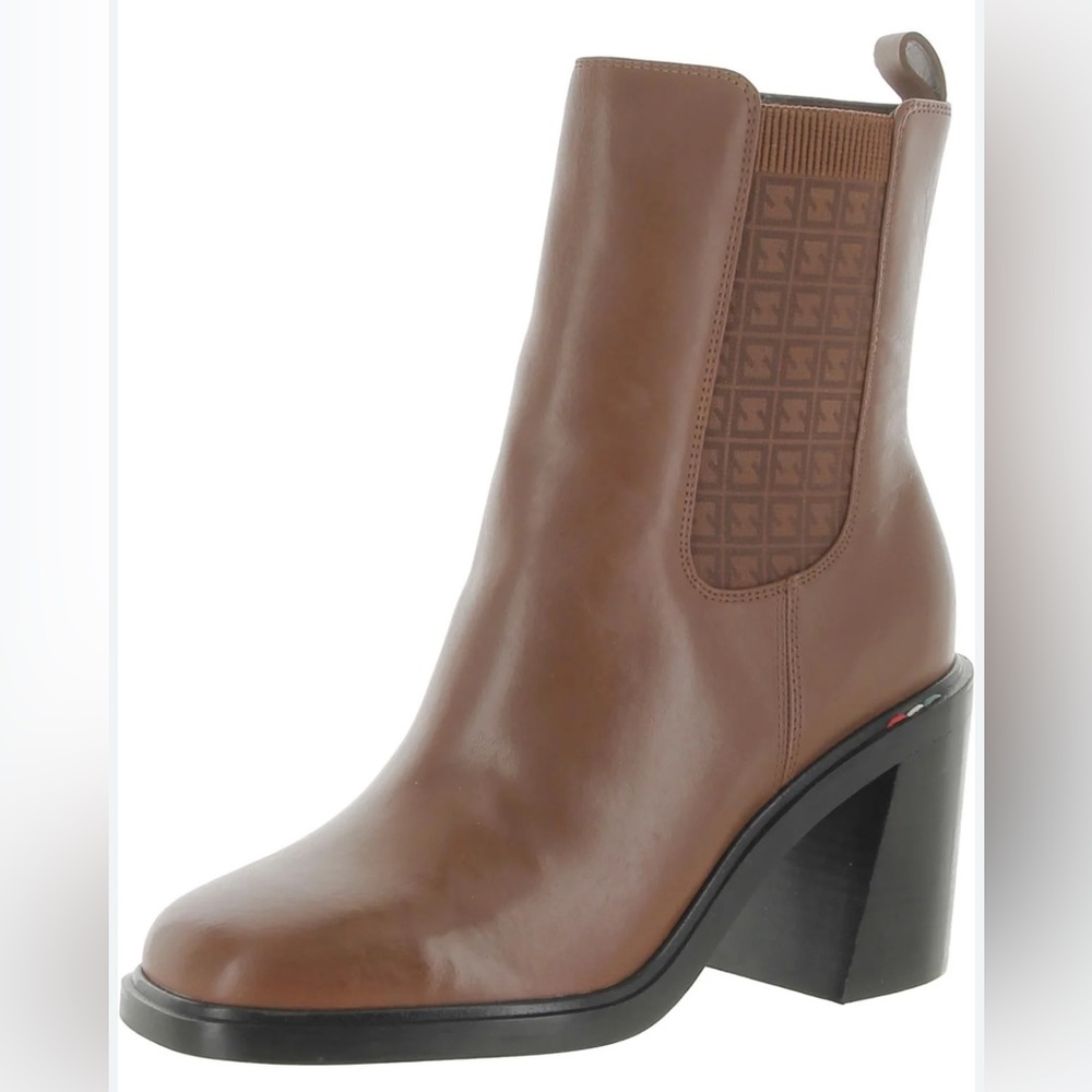 Franco Sarto Boots Leather Heel 3.75” A Paula Brown Size 10M NWOT